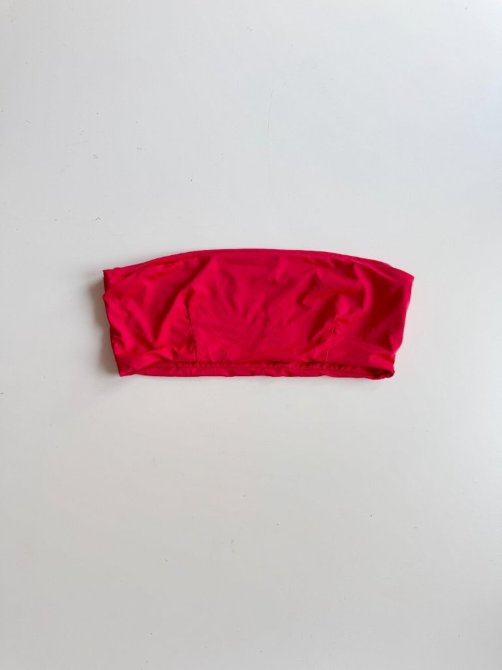 437 FOUR THREE SEVEN Aubrey Red Bandeau Bikini Top, Size M